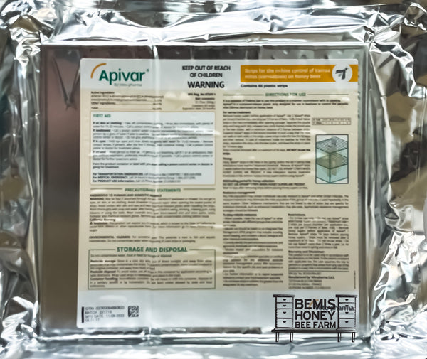 Apivar Strips SALE! Product Expiration 11/24 Bemis Honey Bee Farm
