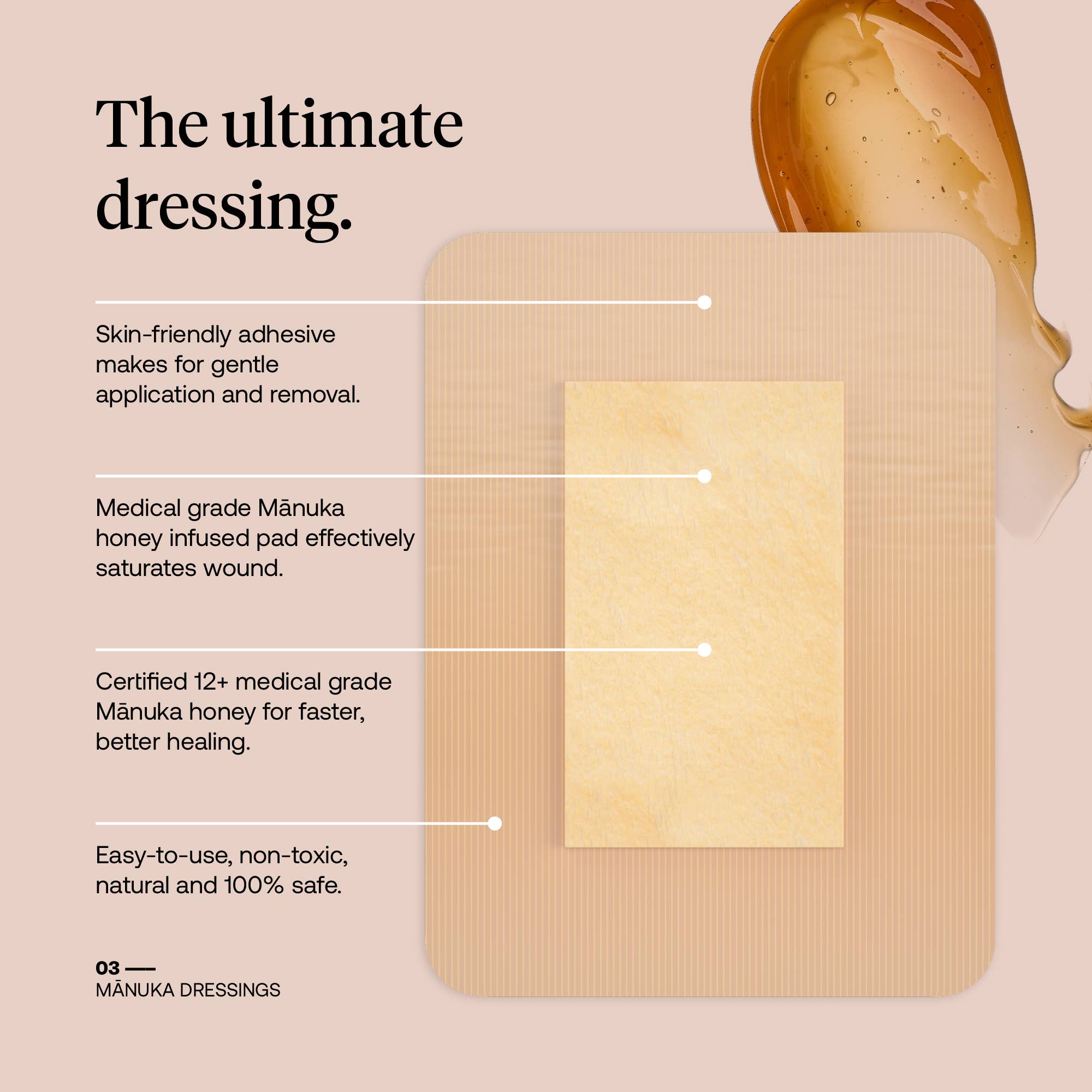 First Honey® Manuka Dressings – Bemis Honey Bee Farm